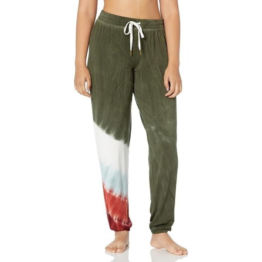 PJ Salvage Women's Sz S Tie Dye Olive Cozy Lounge Jogger Pajama Pants RZMOP1 D17
